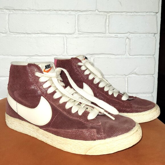 Nike Shoes - Nike Blazer Metallic Burgundy Women's Mid Trainers Size 8